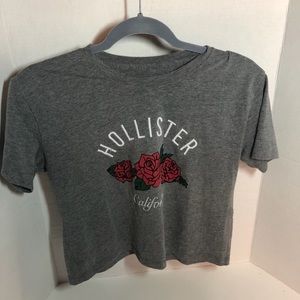 Grey cropped xs Hollister t-shirt
